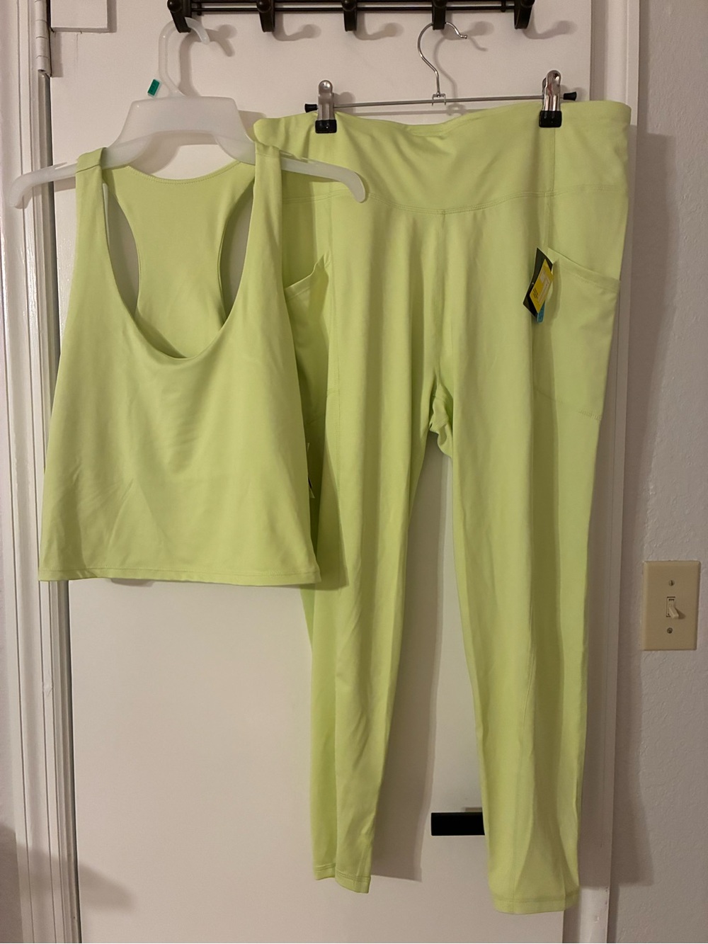 Pro Player Lime Green Workout Leggings & Racerback Tank Set